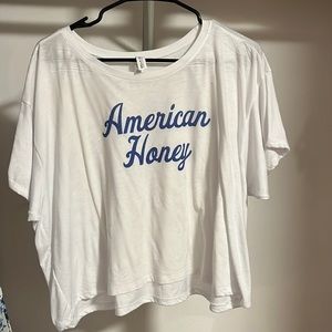 American Honey white cropped shirt